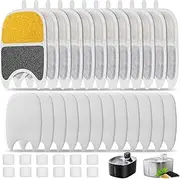12 Set Cat Water Fountain Filter Replacement Pet Drinking Fountain Filters Compatible with 135 fl oz/4L Cat Water Fountain-12 Set Filters with Sponges