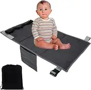 Toddler Airplane Seat Extender, Portable Airplane Foot Hammock for Kids Plane Travel Foot Rest Baby Airplane Footrest Bed Airplane Travel Essentials for Children to Lie Down on Plane(black)