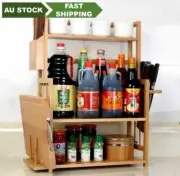 Bamboo Storage Shelf Rack Holder Organizer Kitchen Cabinet Stand Multi Functions