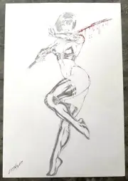 Signed Original El Negro Chaos Comics Chastity Commission 11X17 Benes Studio