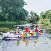 Inflatable PVC 3 Person Inflatable Fishing Kayak Canoe Raft Paddle Boat New