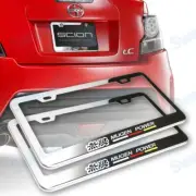 X2 Chrome Stainless License Plate Frame JDM Mugen w/ Caps for Honda Civic Acura