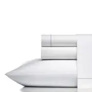 - King Sheets, Cotton Percale Bedding Set, Crisp & Cool Home Decor (White/Cha...