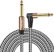 Guitar Cable, TEKERA Right Angle 1/4 Inch to 1/4 inch TS Straight Male to Male 6.35mm Mono Jack Cable 1.5m 3m 5m (3m)