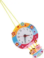 Hohopeti Non-Woven Fabric Clock DIY Kit Handmade Toys for Boys and Girls Cartoon Clock Making Material Holiday Craft Bright Colors Develops Boys and Girls' Creativity