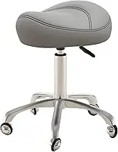 Saddle Chair Office Saddle Stool 360 Swivel Rolling, Ergonomic Office Chair, 220lbs Weight Capacity Spa Seat for Tattoo/Bar