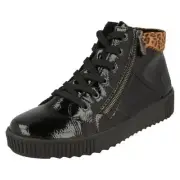 Rieker Ladies Patterned Cuff Detailed Ankle Boots - M6434