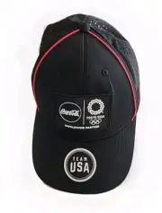 Coca Cola Hat Cap Black Adjustable Strapback Mesh Team USA Tokyo 2020 Olympics
