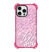iPhone 16 Pro Max Bounce Case MagSafe Compatible Transparent Cyber Sigil Neotribal Spiky Tribal Tattoo Heart Sparkle Star Pink White Gradient