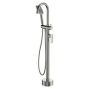 Fienza Tono Brushed Nickel Solid Brass With Square Hand Shower Swivel Floor Mounted Bath Mixer