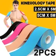 2PCS Athletic Elastic Physio Sports Kinesiology Rock Tape Muscle Bandage 5M AU