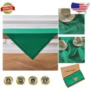 100% Pure Linen Table Throw 52x52 Inches in Emerald Green - Table Decor Luxe