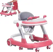 yanzisura Toddler Activity Walker, Toddler Folding Walker Sitting Push Modes, Feeding Tray Design Boys Girls Learning to Walk Activity Walker for Kids Aged 6-18 Months