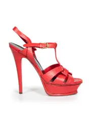 Red Leather Croc Tribute Sandals