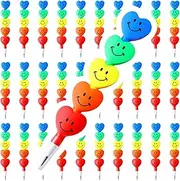 BieFuDan 30 Pieces Stackable Love Smiley Pencils, Kids Plastic Love Smiley Shaped Stacking Pencil, Pencils for Kids，5 in 1 Point Pencil for Birthday Party Supplies School Fun Equipment