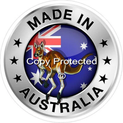 Made In Australia Aussie Flag Kangaroo Shadow Sticker 100mm Decal Car Caravan V4