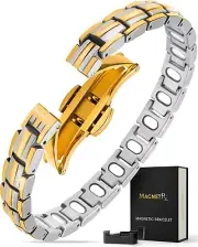 MagnetRX EllipseMAX Magnetic Bracelet for Women (Silver & Gold)