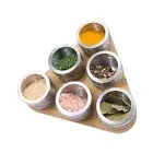 6PCS Magnetic Spice Jar Pot Holder Storage Rack Kitchen Organizer Herb Stand Set