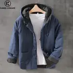 『KEEP CASUAL』冬季中國風加厚連帽唐裝男苧麻復古棉衣寬鬆大尺碼棉服中式棉襖外套