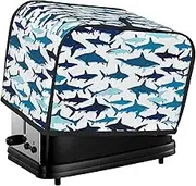 Shark Floral Print 2 Slice Toaster Cover Fingerprint Bread Maker Protectors,Kitchen Small Appliance Dust Cover