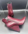 Authentic Saint Laurent YSL Niki Point Toe French Burgundy Booties Boots Sz 38.5