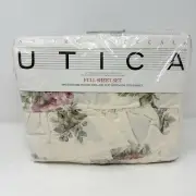 VTG Utica Stevens Ashfield Ruffle Hill Floral Sheet Set Full Size 1995 NEW
