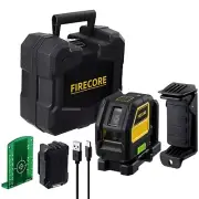 Firecore Laser Level Self Leveling, 130Ft Dual Power Outdoor Green Cross Line...