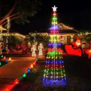 7.5ft LED Outdoor Christmas Cone Tree w/Lights 8 Modes for Xmas Yard Porch Decor