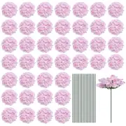 Silk Hydrangea Flowers, Light Pink Artificial Flowers for Wedding 30 Set