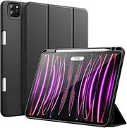 JETech Case for iPad Pro 11 Inch (2022/2021/2020 Model) with Pencil Holder, Support 2nd Pencil Charging, Slim Tablet Cover with Soft TPU Back, Auto Wake/Sleep (Black)