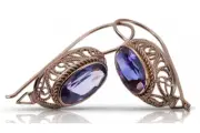 Vintage silver rose gold plated 925 Alexandrite Ruby Emerald Sapphire Aquamarine