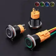 19mm Professional manufacturer illuminated power symbol metal pushbutton switch
