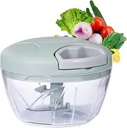 Vegetable Chopper, Onion Choppers, 500 ML Garlic Mincer, Multifunctional Hand-Pull Food Chopper, Portable Hand Pull String Garlic Mincers Onions Cutter-Green