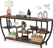 Tribesigns 70.9 Inch Console Table Hallway Table with Shelves, Industrial Entryway Table TV Stand, Behind Couch Table Accent Tables for Living Room, Hallway, Foyer,Rustic Brown