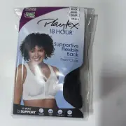 40DDD - Playtex 18 Hour Front-Close Support Bra Flexible Back Comfort New!