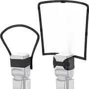 Flash DiffUSer Reflector Kit - Bend Bounce Positionable DiffUSer + Silver/White Reflector For Speedlight, Universal Mount For Canon Nikon Etc