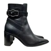 Rag & Bone Women Brynn Jodhpur Ankle Boots Black Leather Pointed Toe Sz EUR 39.5