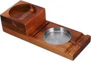 Hohopeti Ashtray Cigarett Holder Ash Tray Outdoors Wooden Whisky Holder Wooden Glass Trays Wooden Tray Whiskey and Tray Glass Ash Tray Tabletop Wooden Tray for Cup Brown