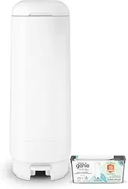 Diaper Genie Signature Pail Includes 1 Easy Roll Refill with 18 Bags | Holds Up to 846 Newborn-Sized Diapers Per Refill
