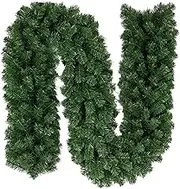 iDopick Artificial Christmas Garland, 2.7M Christmas Rattan Christmas Artificial Flower Vine Wreath Xmas Outdoor Indoor Decorations for Wall Door Stairs Garden Artificial Greenery
