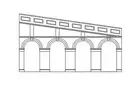 Hornby OO High Stepped Arched Retaining Walls x 2 (Red Brick)