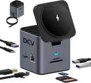 Laptop Docking Station with MagSafe Wireless Charging, 9 in 1 USB C Hub Multi
