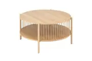 Artiss Coffee Table 2-Tier Storage Side Table Bedside Rustic Storage Shelf Wood