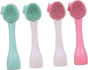 Generic 4pcs Hand-held Cleansing Brush Exfoliating Face Wash Brush Electric Makeup Brush Cleaner Scrubber Facial Exfoliator Scalp Balm Cleaning Brush Face Exfoliator