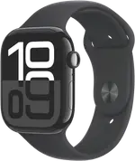 Apple Watch Series 10 GPS 46mm Jet Black Aluminium - Black Sport Band - M/L