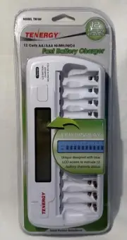 Tenergy TN160 12-Bay AA/AAA NiMH/NiCd LCD Smart Battery Charger