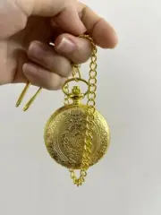 Watch Pocket Vintage Gold Mechanical Chain Antique Swiss Men`s Steampunk Solid