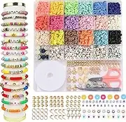 Bracelet Making ，Kit for Beginner 5000Pcs Preppy Polymer Friendship Bracelet Making ，with Charms Kit for Jewelry Making ，DIY Arts and Crafts Birthday Gifts