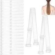 [Ljxyloog] Clear Bra Strap Invisible Adjustable Shoulder Strap, 10 Pairs Max Length 36cm/14.17in Soft Non-Slip Bra Straps