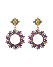 Eye Candy LA Glass Crystal Harlequin Statement Earrings